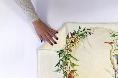 Bathroom mat Composition Flowers Bird