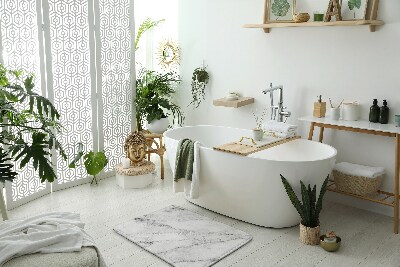 Bathroom mat White marble