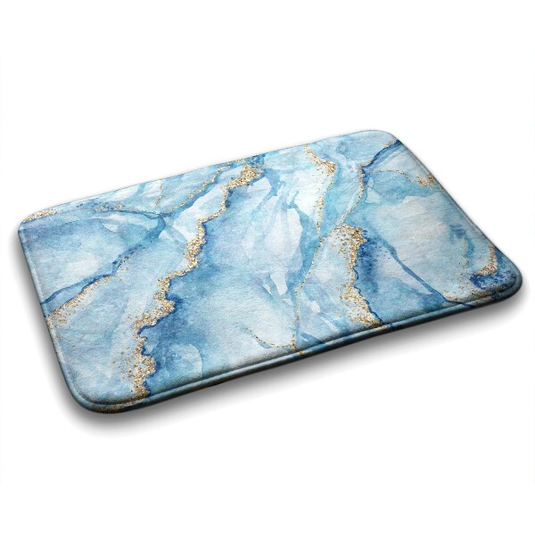 Non slip shower mat Blue marble