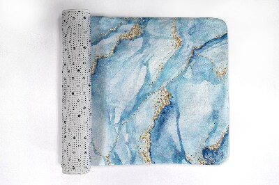 Non slip shower mat Blue marble