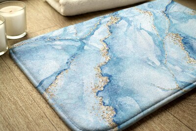 Non slip shower mat Blue marble