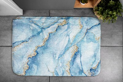 Non slip shower mat Blue marble