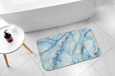 Non slip shower mat Blue marble