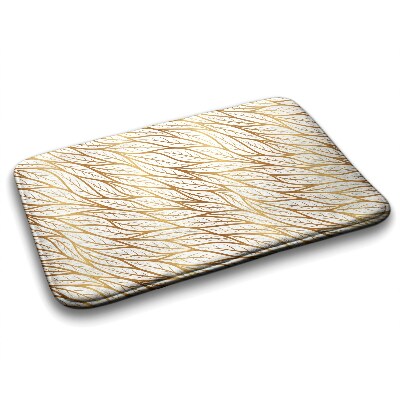 Non slip bath mat Gold Leaf Pattern