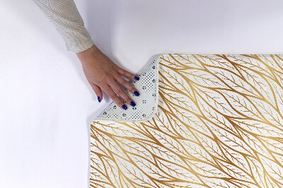 Non slip bath mat Gold Leaf Pattern