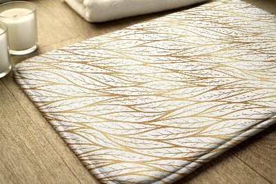 Non slip bath mat Gold Leaf Pattern