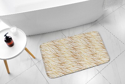 Non slip bath mat Gold Leaf Pattern