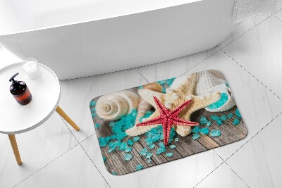 Bathroom mat Starfish Shells