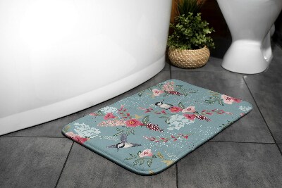 Bathroom carpet Flowers Birds