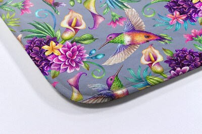 Non slip bath mat Flowers Birds