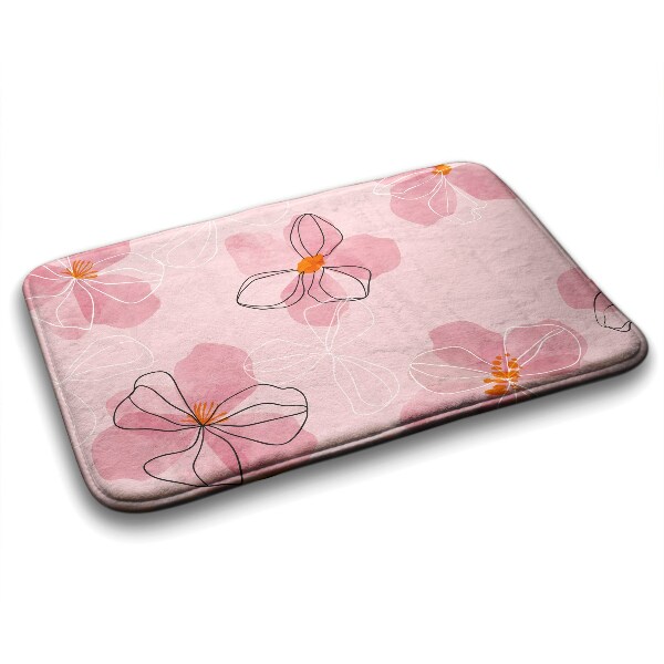 Bathroom rug Flowers Pink