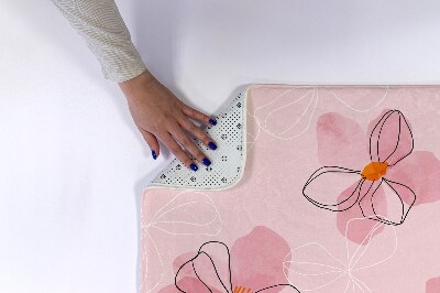 Bathroom rug Flowers Pink