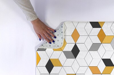 Bathroom rug Geometric cubes