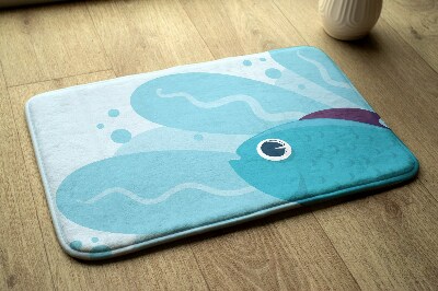 Non slip shower mat Blue Fish