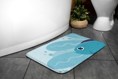 Non slip shower mat Blue Fish