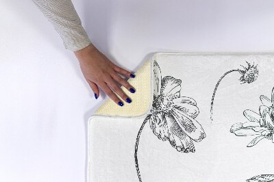 Bathroom mat Flowers Sketch