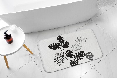 Non slip bath mat Monstera leaves