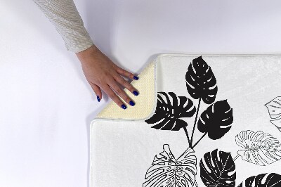 Non slip bath mat Monstera leaves