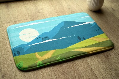 Bath mat mountains view