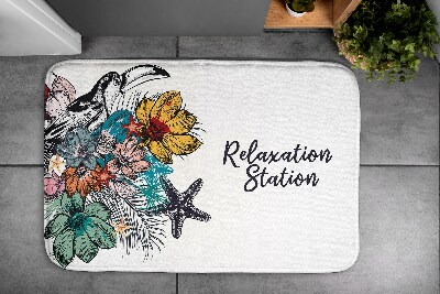 Non slip shower mat Birds Flowers