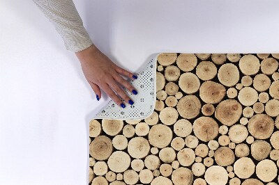 Bathroom carpet Wooden logs