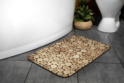 Bathroom carpet Wooden logs