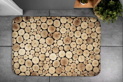 Bathroom carpet Wooden logs