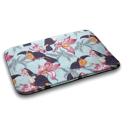 Non slip shower mat Birds Flowers