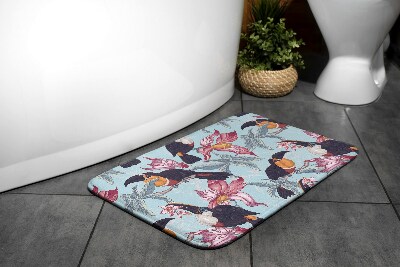 Non slip shower mat Birds Flowers