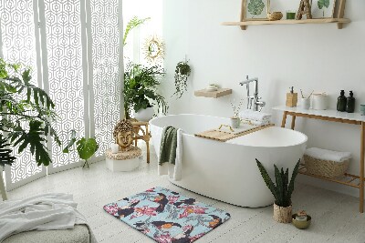 Non slip shower mat Birds Flowers