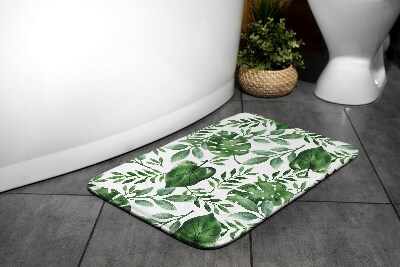 Non slip shower mat Monstera leaves