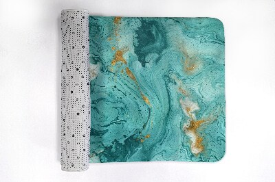 Bath rug Turquoise marble