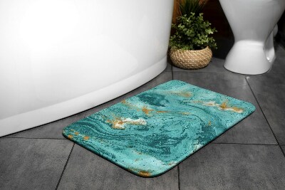 Bath rug Turquoise marble