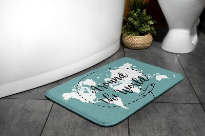 Non slip bath mat World Map