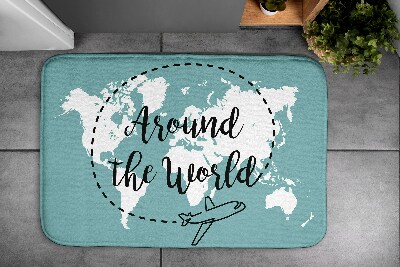 Non slip bath mat World Map