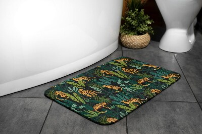 Bathroom rug Animal Cheetah Plants