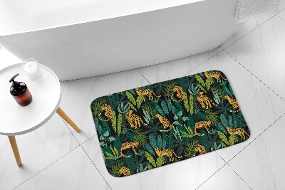 Bathroom rug Animal Cheetah Plants