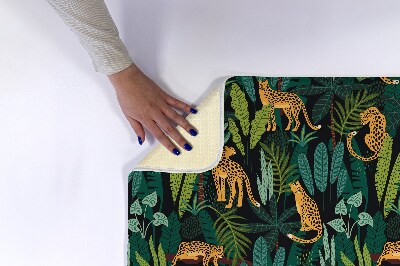 Bathroom rug Animal Cheetah Plants