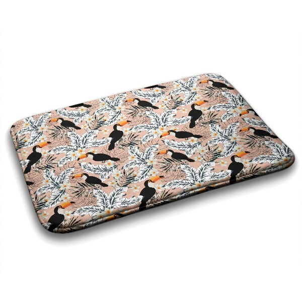 Bathroom mat Bird Toucan Plants