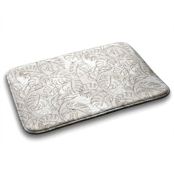 Non slip bath mat Monstera leaves