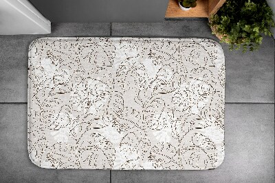 Non slip bath mat Monstera leaves