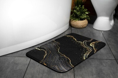 Bathroom mat Black marble