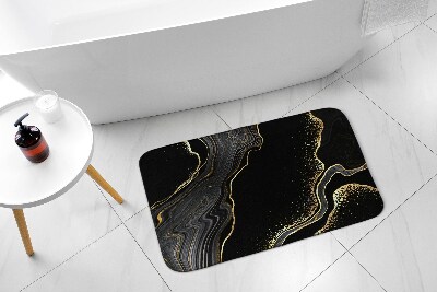 Bathroom mat Black marble