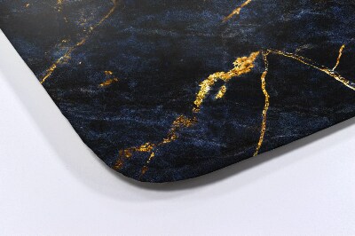 Non slip bath mat Navy blue marble