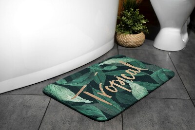 Bathroom carpet tropical leaves