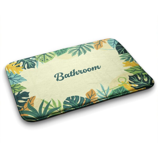 Non slip shower mat Tropical leaves