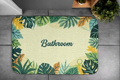 Non slip shower mat Tropical leaves