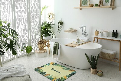 Non slip shower mat Tropical leaves