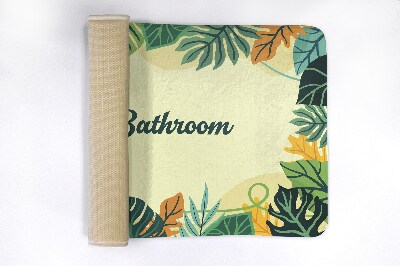 Non slip shower mat Tropical leaves