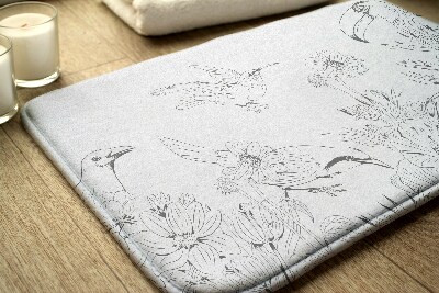 Non slip bath mat Lines Birds